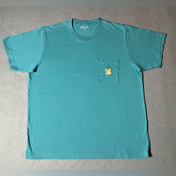 Uniqlo x Studio Chizo T-Shirt Aqua Blue Size XL Mamoru Hosoda Short Sleeve - Picture 1 of 5